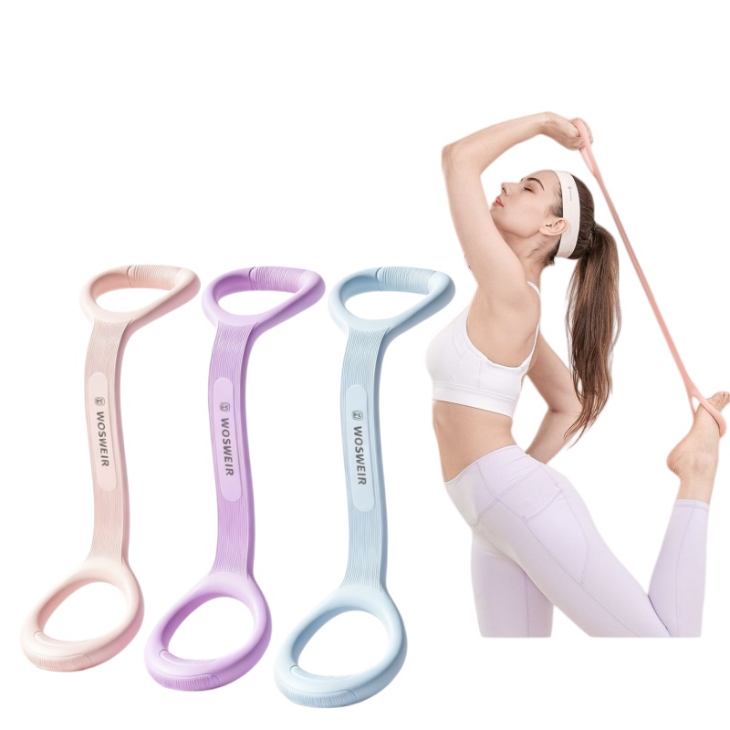 Figure 8 Resistance Band - ชุดยางยืดซิลิโคนรูปเลข 8 จำนวน 2 ชิ้น, อุปกรณ์ออกกำลังกายสำหรับผู้หญิง