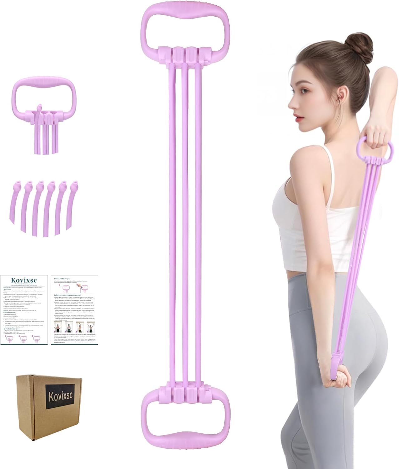 Figure 8 Resistance Band - ยางยืดออกกำลังกายรูปเลข 8 สำหรับผู้หญิง 15-90 ปอนด์ ปรับระดับแรงต้านได้