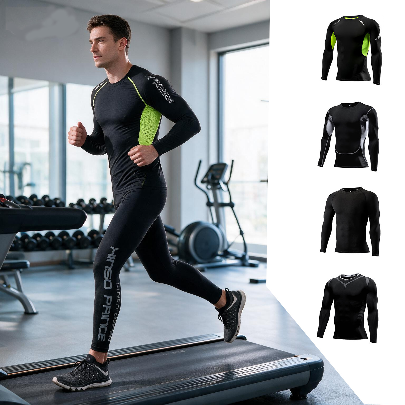 Yoga Fitness Kit - ชุดกีฬาบีบรัดรูปสำหรับผู้ชายปี 2026, ชุดโยคะกีฬาฝึกซ้อมแบบยืดหยุ่น, ชุดออกกำลังกายฟิตเนสสำหรับวิ่งจ๊อกกิ้งและกีฬาในยิม