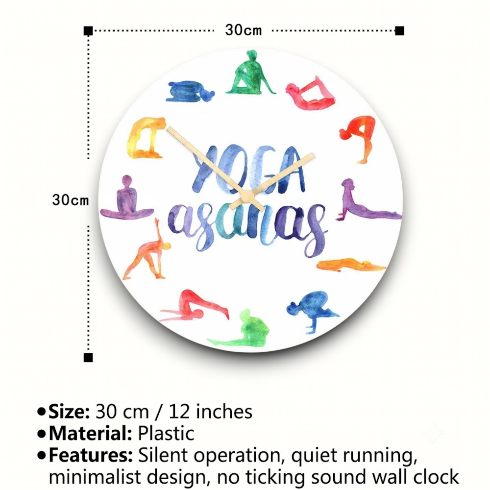 นาฬิกาแขวนผนังลายโยคะสีน้ำ ท่า - Yoga Fitness Watch บทวิจารณ์และราคา