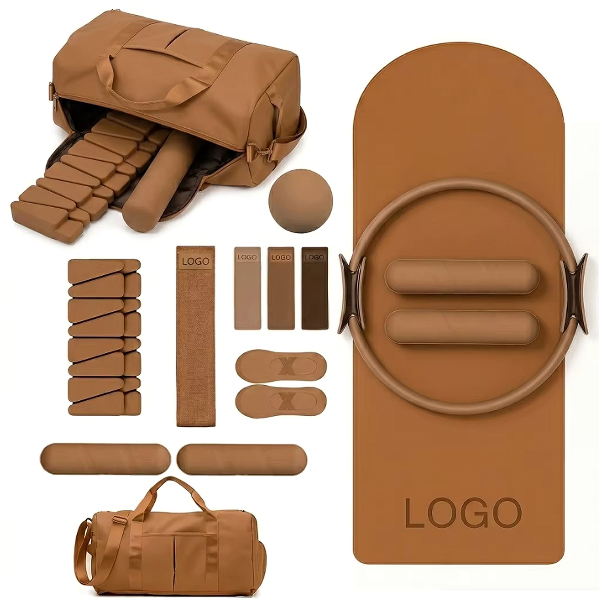ชุดอุปกรณ์ออกกำลังกายพร้อมโลโก - Yoga Fitness Kit บทวิจารณ์และราคา