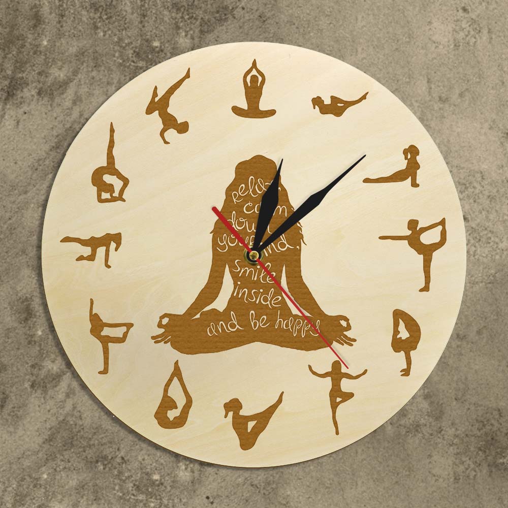 โยคะ Pose ไม้ผนังนาฬิกาออกกำลั - Yoga Fitness Watch บทวิจารณ์และราคา